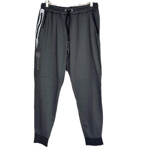 Virus IconX2 Joggers Men Large Gray Tapered Athletic Track Pants Zip Casual